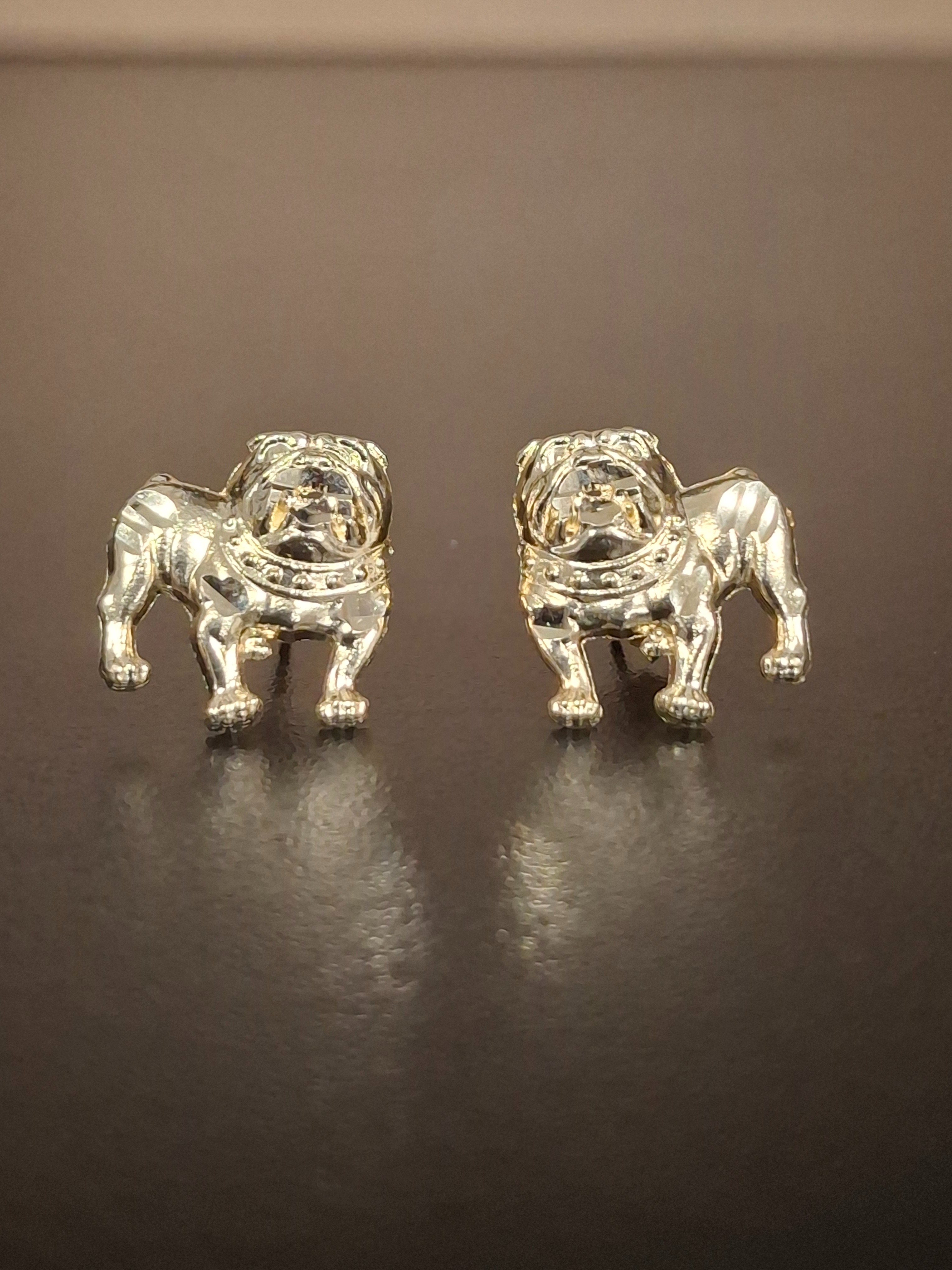 GOLD EARRINGS: 1.11DWT 10K-Y/G, BULLDOG STUDS