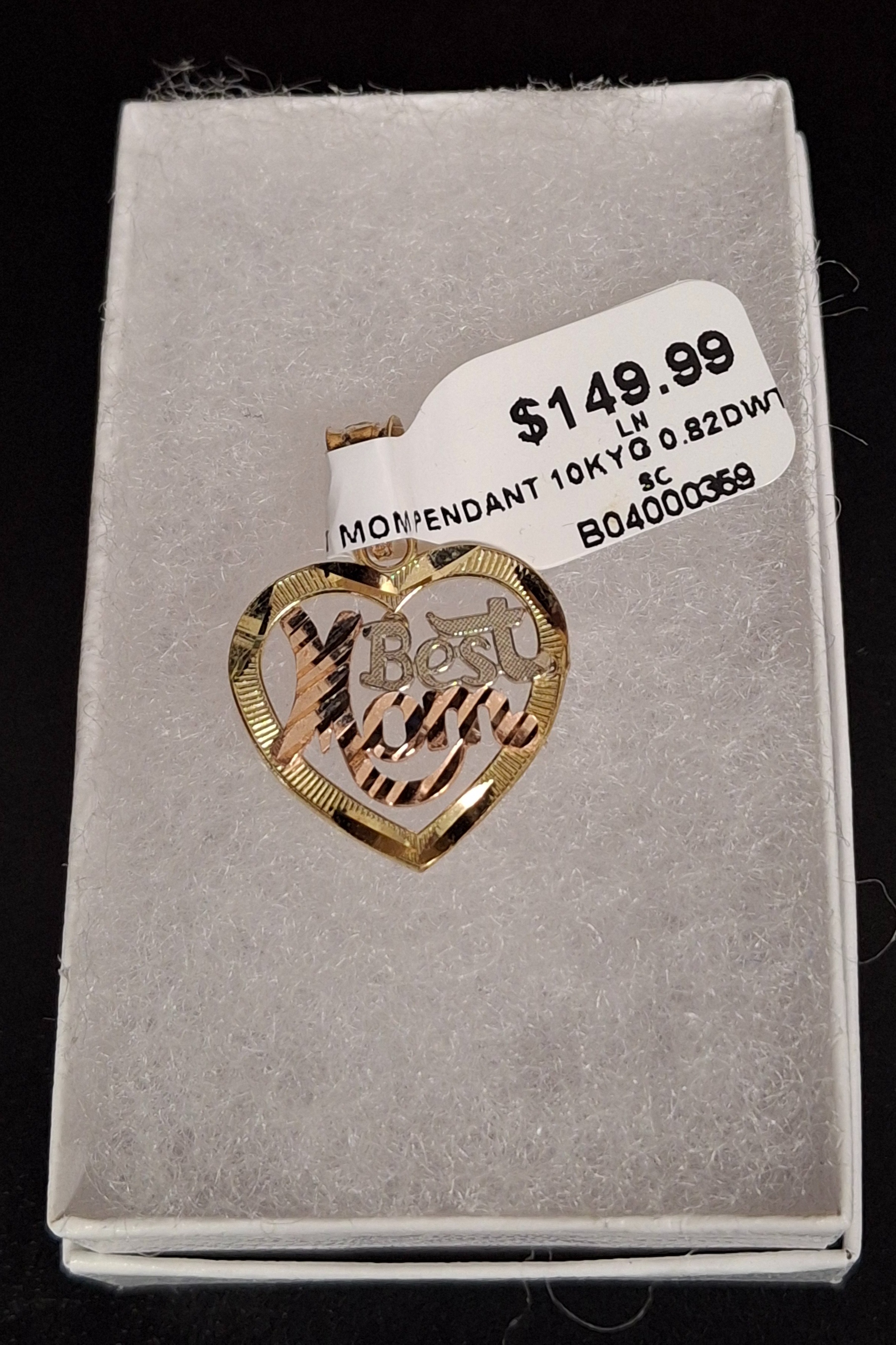 GOLD PENDANT: 0.82DWT 10K-Y/G