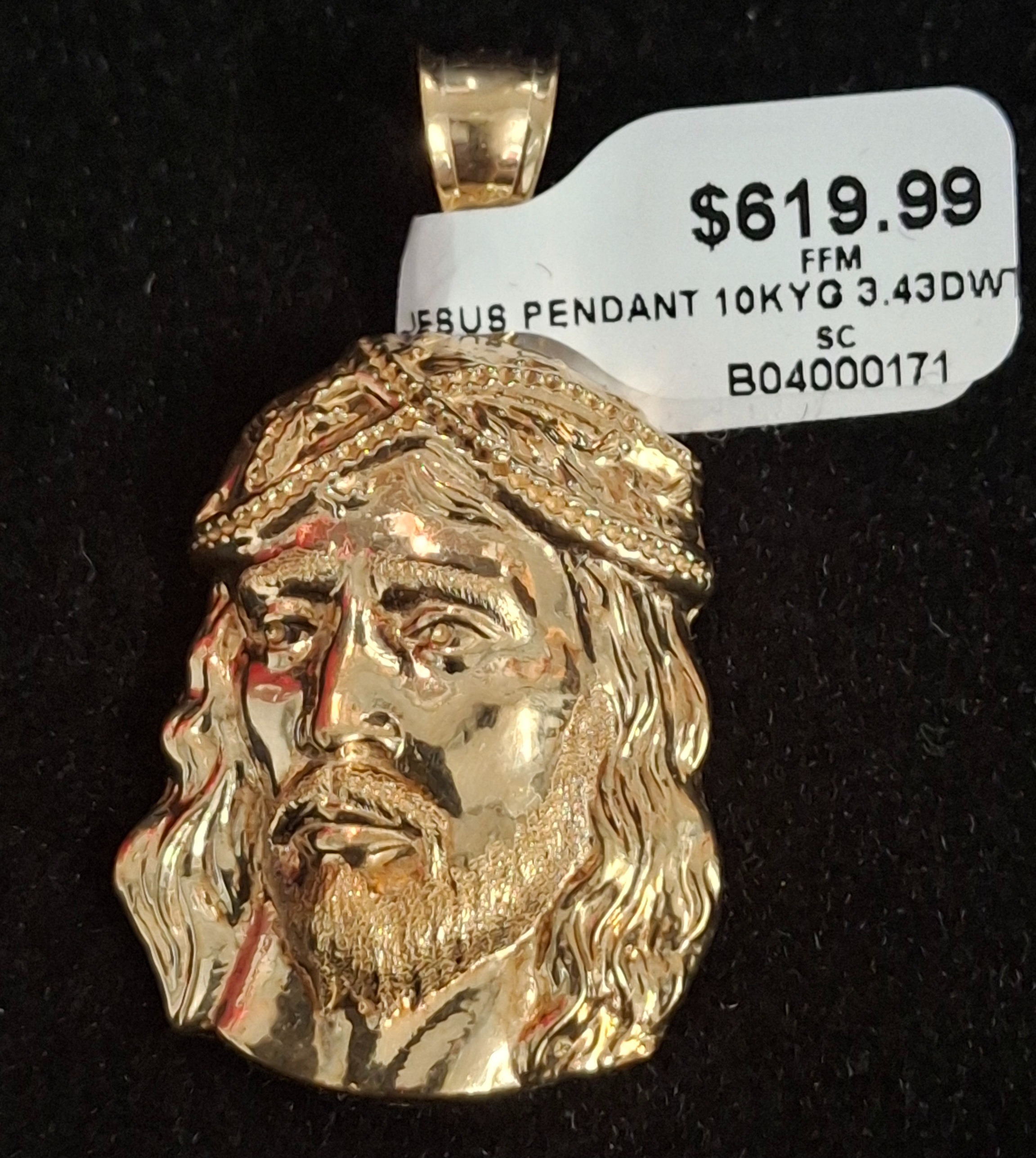 GOLD PENDANT: 3.43DWT 10K-Y/G, JESUS PENDANT