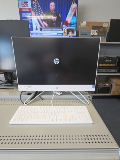 PC DESKTOP: HEWLETT PACKARD MODEL 24-CB0010, SERIAL NUMBER B03201XXC, WINDOWS 11 HOME, 8 GB OR MORE, INTEL CELERON, NA, 2.00 - 2.49 GHZ, 200GB OR MORE, 24"