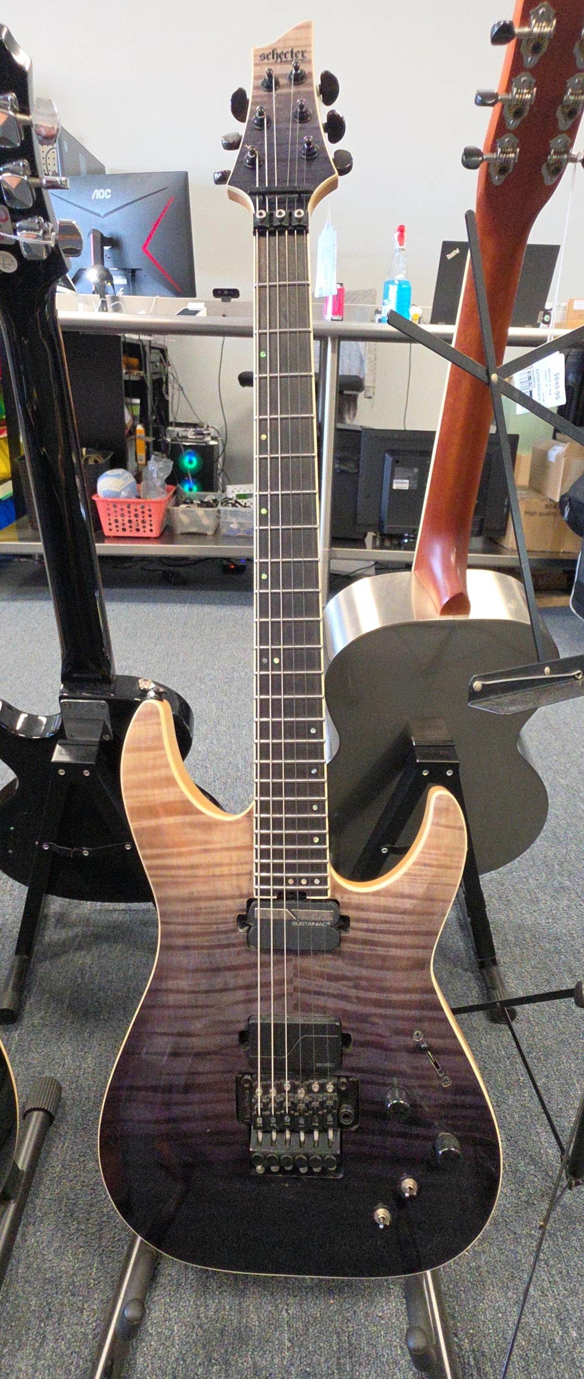 GUITAR/ELECTRIC MUSICAL INSTRUMENTS SCHECTER C1 ELITE, #W20082145; SCHECTER ELITE (MISSING BACK PLATE)