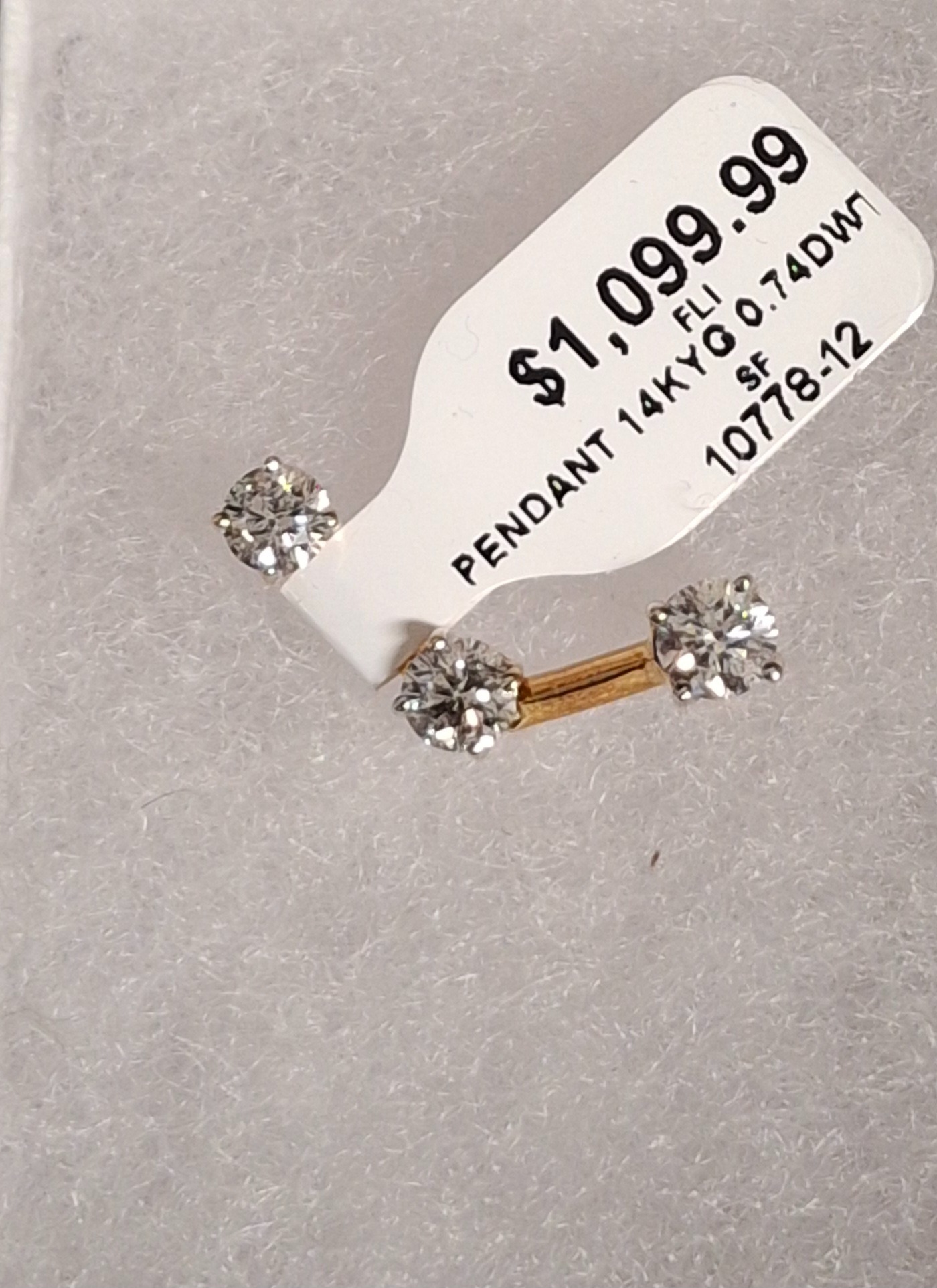 GOLD PENDANT: 0.74DWT 14K-Y/G