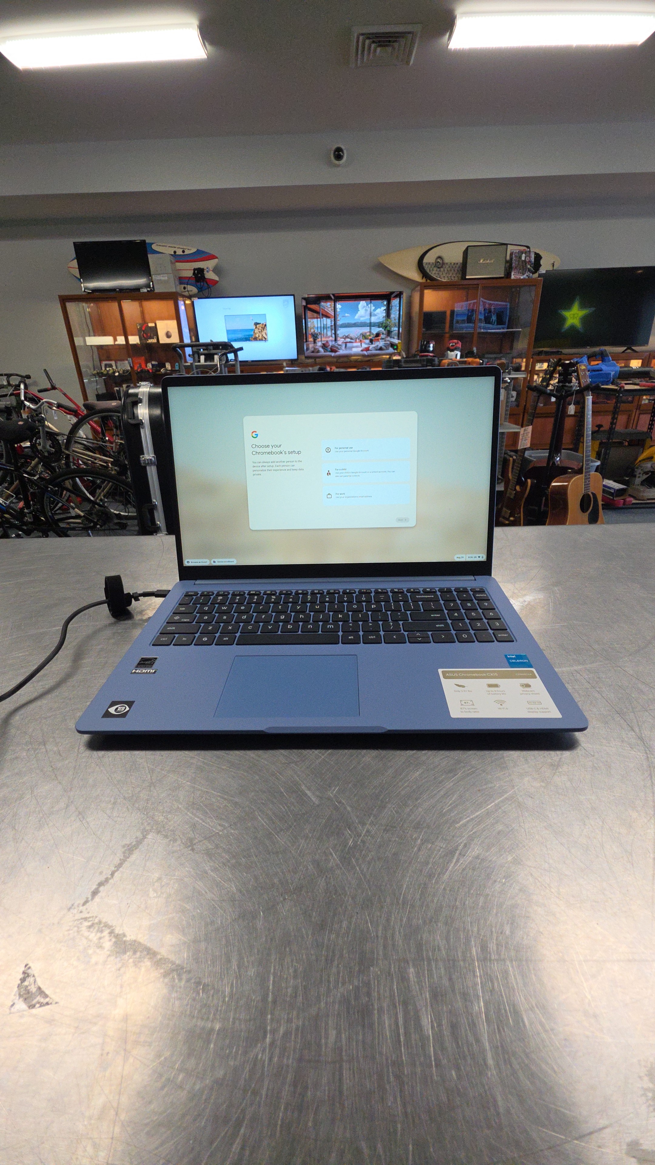 LAPTOP/NETBOOK: ASUS MODEL CHROMEBOOK CX1505CKA, SERIAL NUMBER T9NXSK00F057372