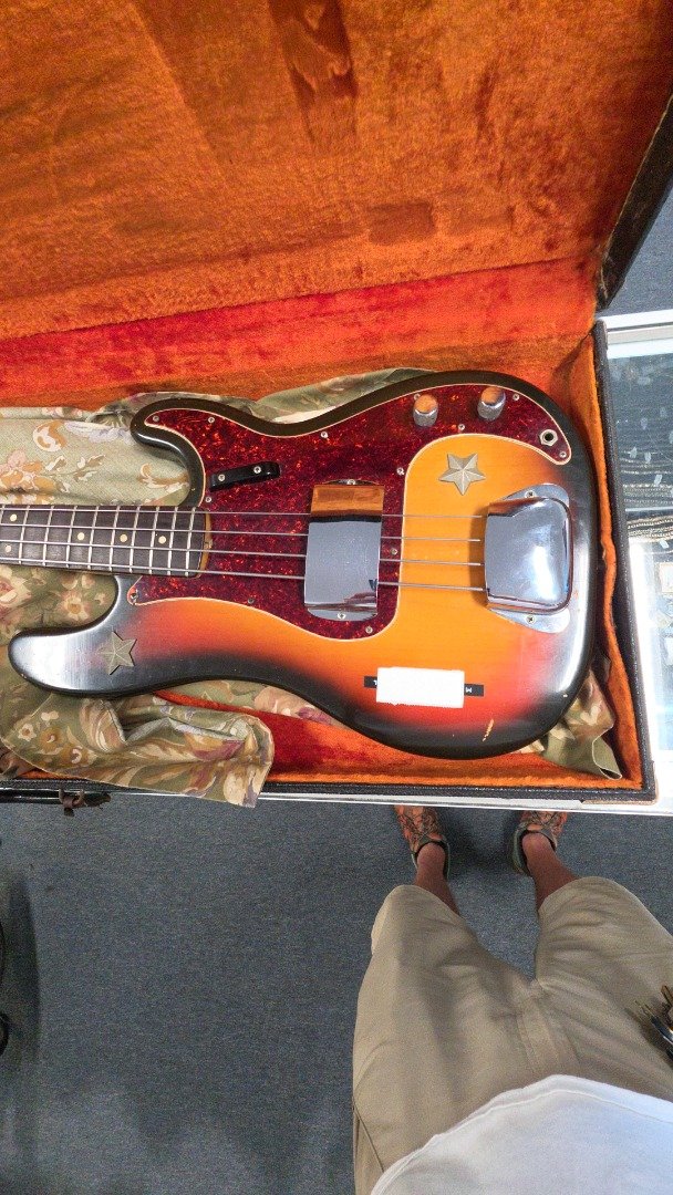 1969 FENDER MODEL PRECISION BASS, IN HARD CASE, SEVERAL NICKS, Man: Jan 5, 1969
